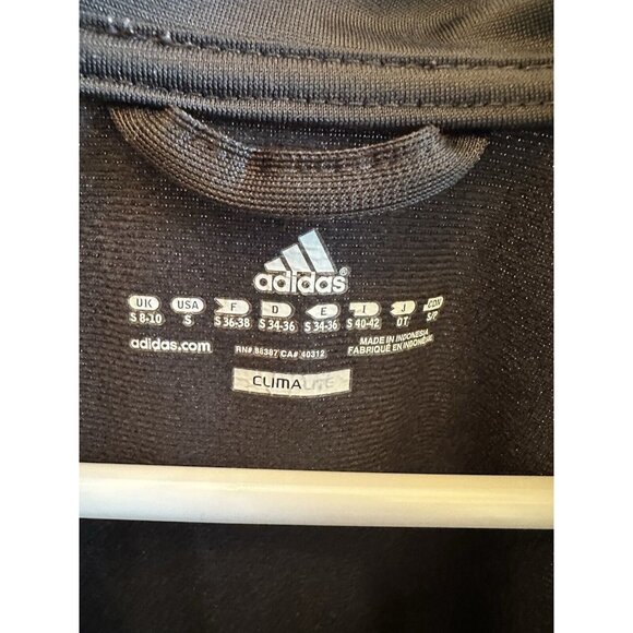 Adidas Jacket Womens‎ Small Pink Black 3 Stripes Full Zip Climalite Tracksuit - Picture 3 of 9